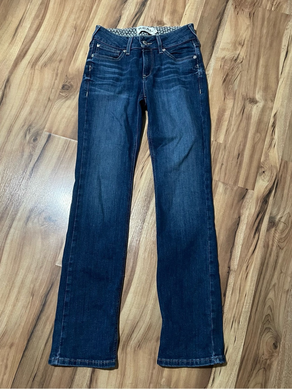 Ariat REAL Perfect Rise Abby Straight Leg Jeans Mackenzie Wash Womens Sz 28R